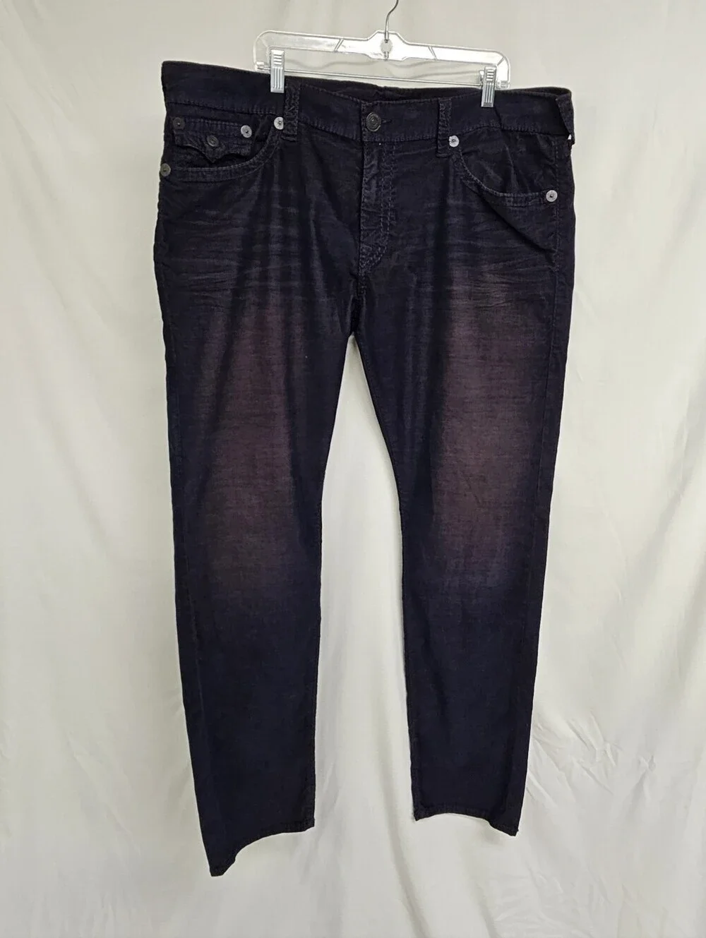 True Religion Men's Geno Relaxed Slim Fit Corduroy Flap Pocket Pants SZ 42 X 34